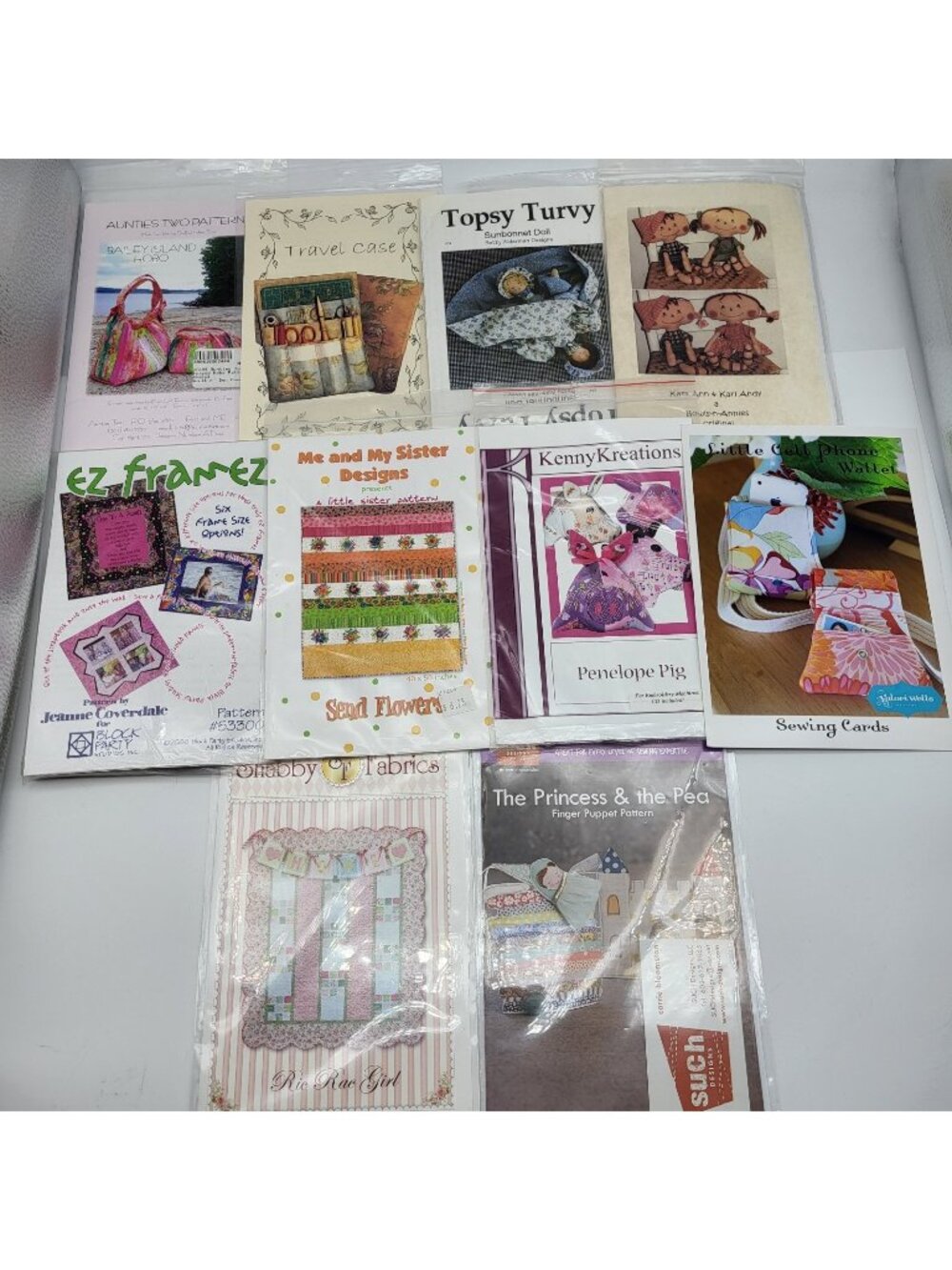 Sewing Pattern Craft Lot Purse organizer doll artist collection